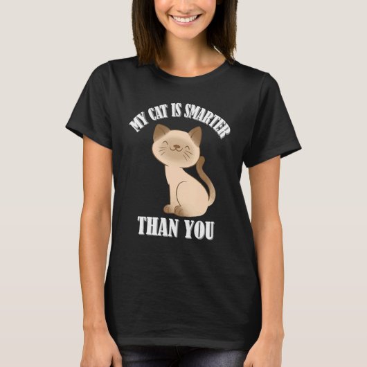 T-shirt Mon chat est plus intelligent que vous, drôle mème (Devant)
