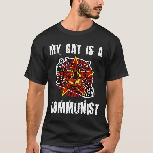 T-shirt Mon Chat Est Un Chat Communiste Rude (Devant)
