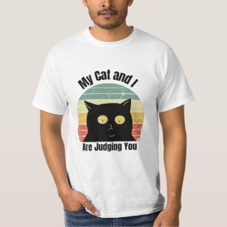 T-shirt Mon Chat Et Moi Jugent Votre Drôle Rétro Coucher D