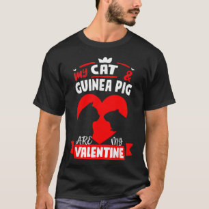 T-shirt Mon Chat Et Mon Cochon De Guinée Sont Mon Valentin