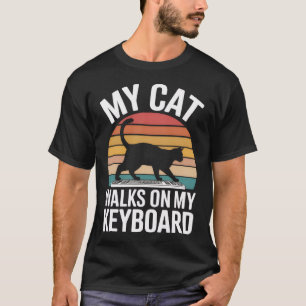 T-shirt Mon chat marche sur mon clavier Drôle pour homme