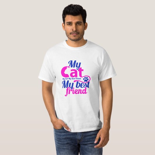 T-shirt Mon chat mon meilleur ami (Devant entier)