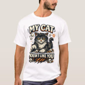 T-shirt Mon Chat Ne T'Aime Pas Rétro (Devant)