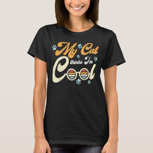 T-shirt Mon chat pense que je suis Cool (Devant)