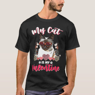 T-shirt Mon chat siamois est mon Valentin