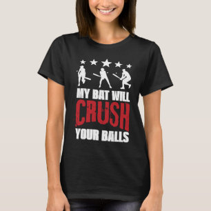 T-shirt Mon Chat Va Écraser Vos Boules Bat De Baseball Pou