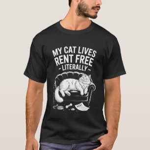 T-shirt Mon chat vit sans payer de loyer Littéralement Hum