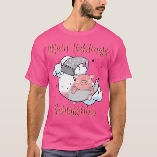T-shirt Mon chemise de sommeil préféré cochon mini lune de