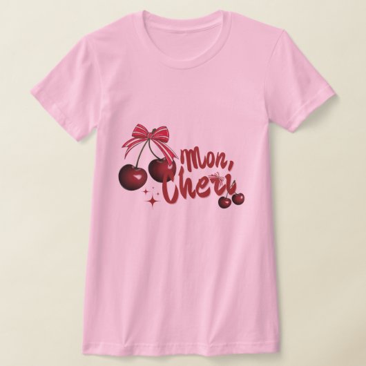 T-shirt Mon Cheri romantiques style cerises  (Poser)
