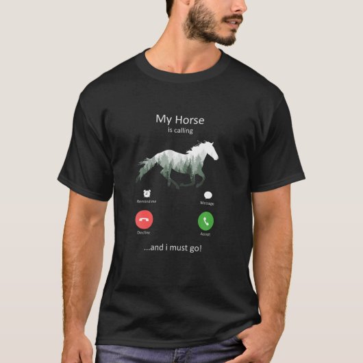 T-shirt Mon Cheval Appelle Et Je Dois Aller Drôle Cheval (Devant)