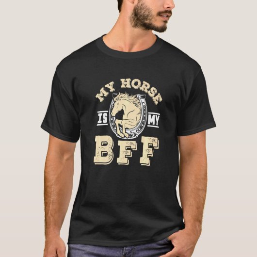 T-shirt Mon Cheval Est Mon Bff Cool J'Aime Mares Humoristi (Devant)
