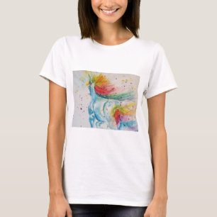 T-shirt Mon cheval est une licorne d'aquarelle femme T shi