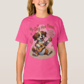 T-shirt Mon Chien A Fleas Ukulele Tuning Chanson (Devant)