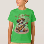 T-shirt Mon Chien A Fleas Ukulele Tuning Chanson (Devant)