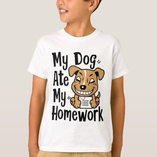 T-shirt Mon chien a mangé mes devoirs (Devant)