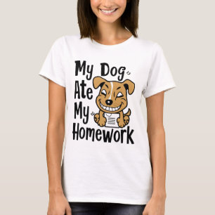 T-shirt Mon chien a mangé mes devoirs