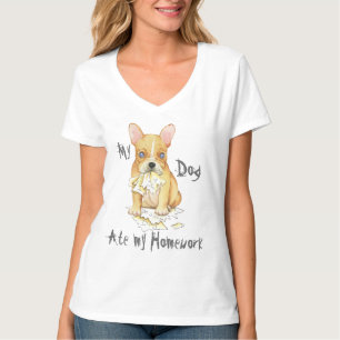 T-shirt Mon chien en taureau français m'a mangé mes devo