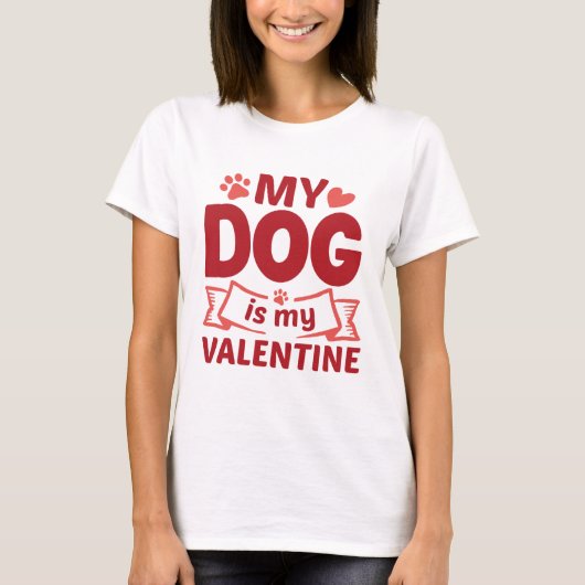 T-shirt Mon chien est ma Saint Valentin (Devant)