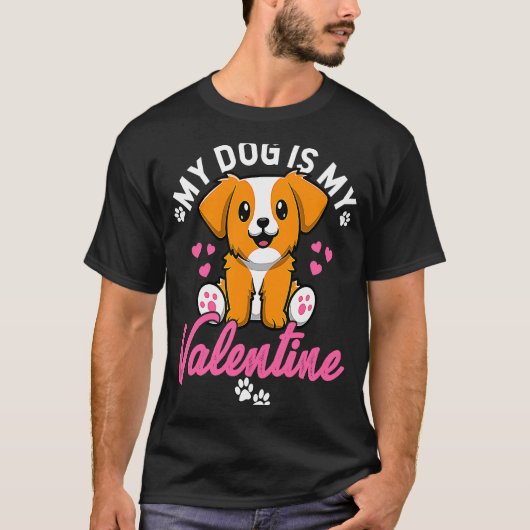 T-shirt Mon chien est ma Saint Valentin Saint Valentin Chi (Devant)