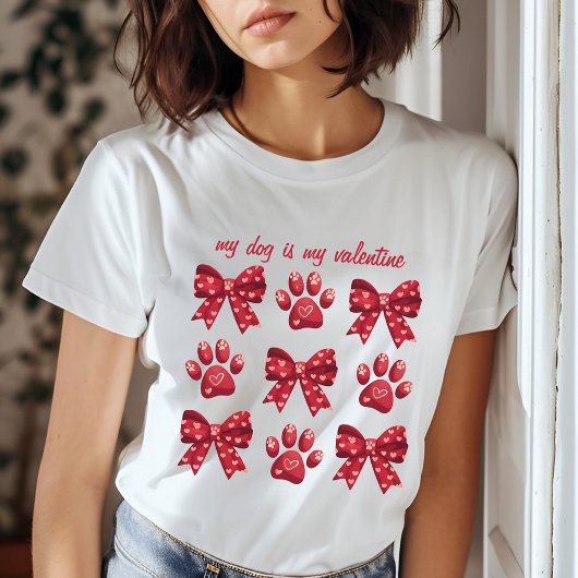 T-shirt Mon Chien Est Mes Patrouilles Saint Valentin Rouge