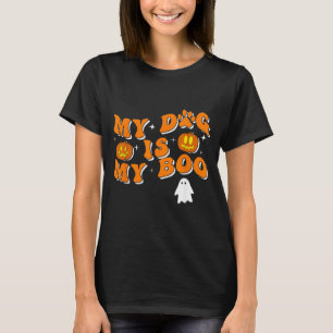 T-shirt Mon chien est mon Boo Groovy Ghost Dog Halloween d