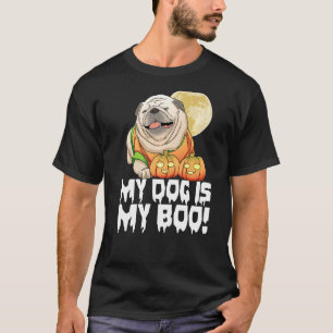 T-shirt Mon Chien Est Mon Boo Halloween Jour Flambant Femm