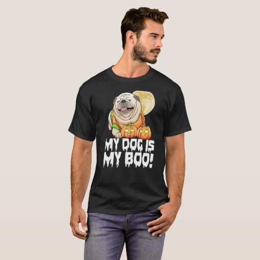 T-shirt Mon Chien Est Mon Boo Halloween Jour Flambant Femm (Devant entier)