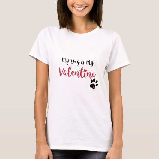 T-shirt Mon chien est mon Valentine (Devant)