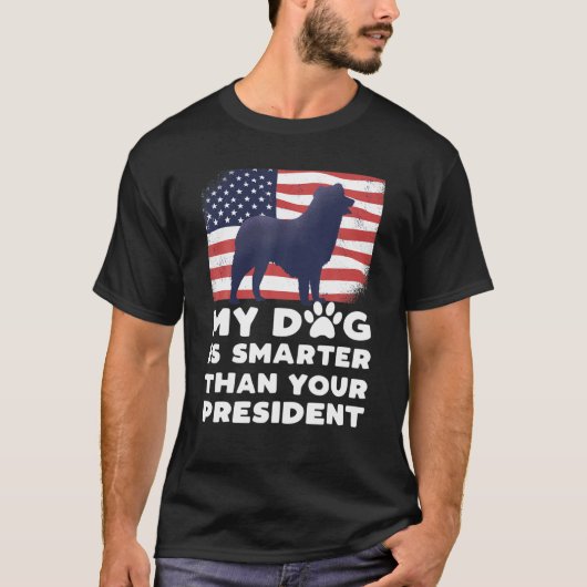 T-shirt Mon Chien Est Plus Intelligent Que Votre Président (Devant)