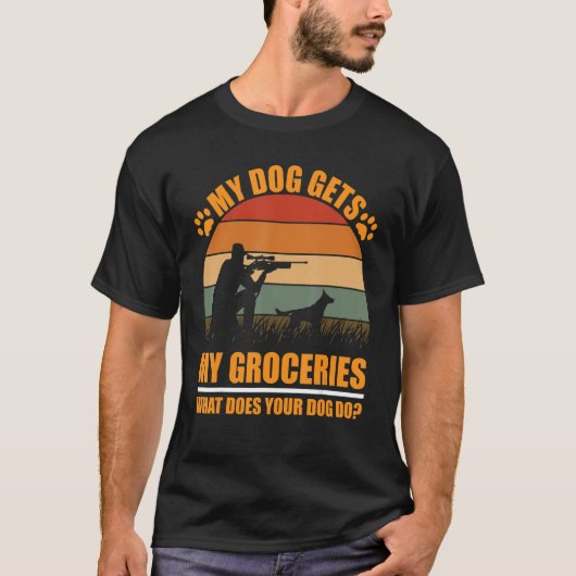 T-shirt mon chien fait mes courses ce que font vos chiens (Devant)