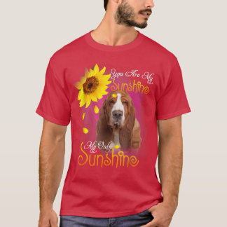 T-shirt Mon Chien Hound Sunshine Basset Avec Des Tournesol