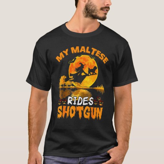 T-shirt Mon Chien Maltais Circule Chaussure Sorcière Hallo (Devant)