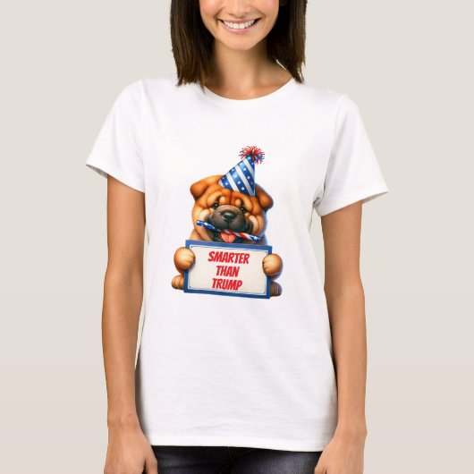 T-shirt Mon Chow Est Plus Intelligent Que Trump (Devant)