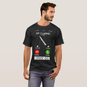 T-shirt Mon Clarinet Appelle Et Je Dois Aller À L'Écran Té (Devant entier)