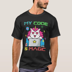 T-shirt Mon Code Est Magic Unicorn Code Programmer Codage