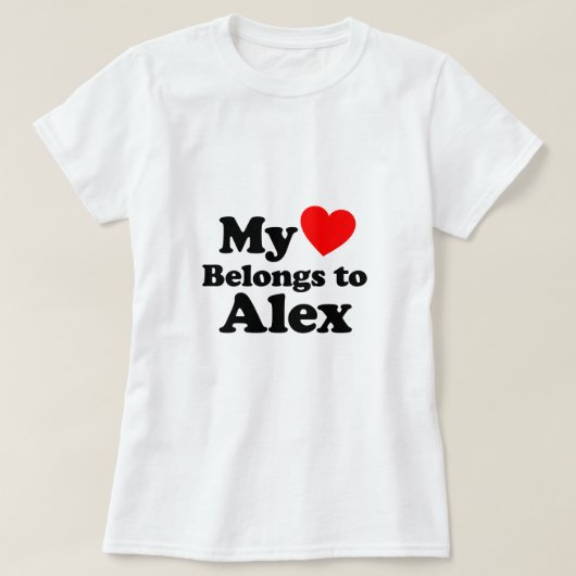 T-shirt Mon coeur appartient à Alex (Design devant)