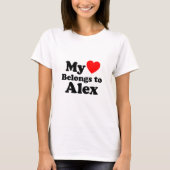 T-shirt Mon coeur appartient à Alex (Devant)