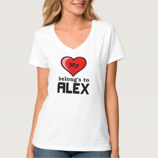 T-shirt Mon coeur appartient à Alex