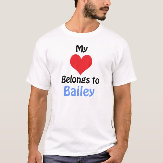 T-shirt Mon coeur appartient à Bailey (Devant)