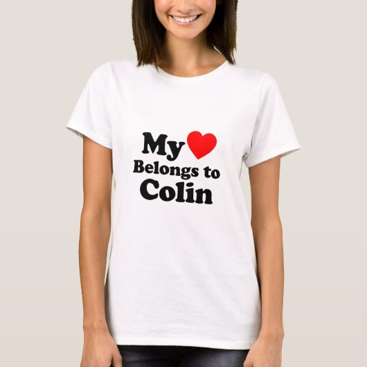 T-shirt Mon coeur appartient à Colin (Devant)