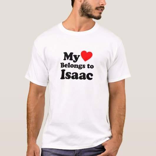 T-shirt Mon coeur appartient à Isaac (Devant)