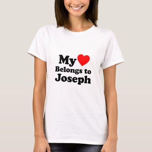 T-shirt Mon coeur appartient à Joseph (Devant)