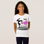 T-Shirt Mon coeur appartient à la gymnastique (Devant entier)