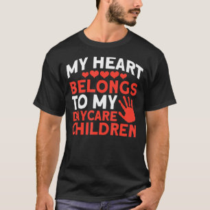 T-shirt Mon Coeur Appartient À Ma Garde D'Enfants Nounou