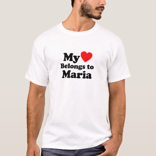 T-shirt Mon coeur appartient à Maria (Devant)
