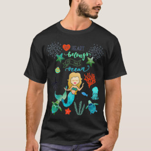 T-shirt Mon coeur appartient à Ocean Marine Creatures et