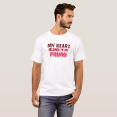 T-shirt Mon Coeur Appartient À Primo Funny Valentine's Day (Devant entier)
