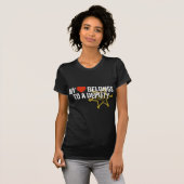T-shirt Mon coeur appartient à un adjoint (Devant entier)