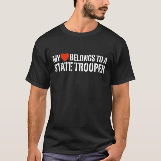 T-shirt Mon Coeur Appartient À Un Cavalier D'État (Devant)