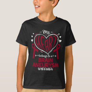 T-shirt Mon Coeur Appartient À Un Cerveau Aneurysme Guerri